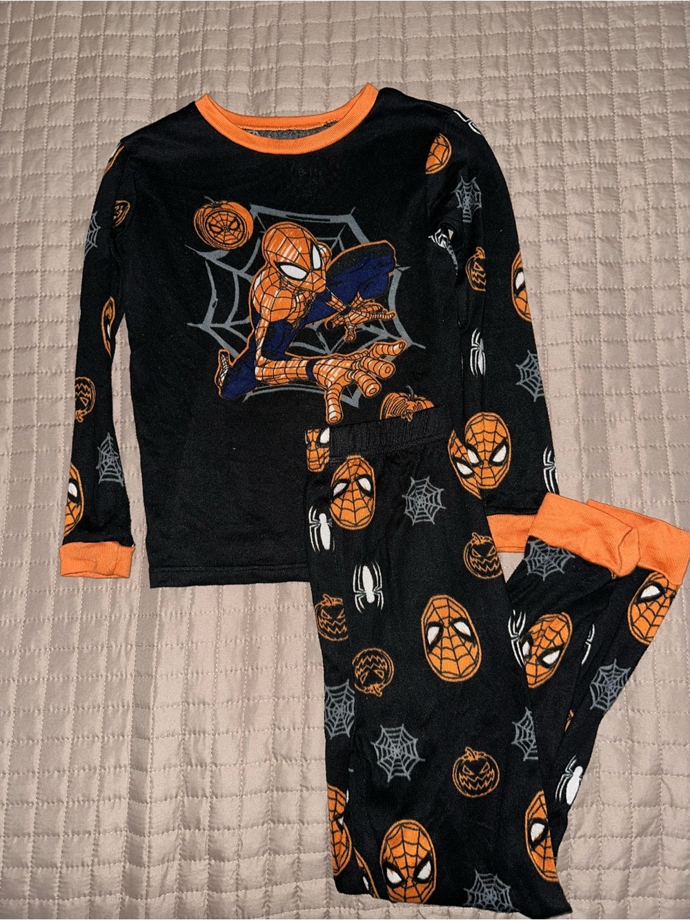 Marvel Black and Orange Spider-Man Pajama Set